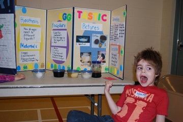 Wyatt Evoy, St. Theresa School captured 1st place in grade 1 with his project 'Egg Tastic'