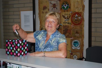 Marj Lubbers, Central Office, helped with today's draw!