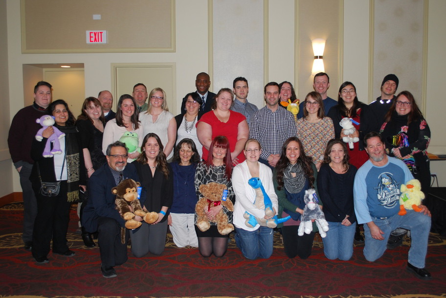 New Teachers officially welcomed to Northland School Division at Teacher Appreciation Night February 11, 2015. Teachers donated stuffed toys, as you can see in the photo, to the Stollery Children's Hospital in Edmonton! 
