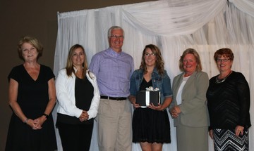 Chelsea Cattroll, Peerless Lake School (middle - third from right) with Zone 1 Edwin Parr Teacher Award Selection Committee