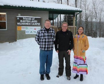 Left to right: Gord Atkinson, NSD Superintendent of Schools, David Eggen, Minister of Education, Daphne Maistoina, KTCEA Superintendent