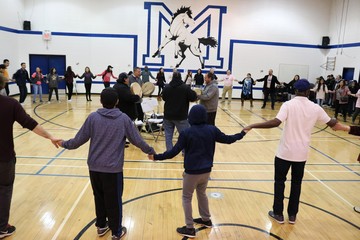 Mistassiniy School ended Health and Wellness Day with a round dance