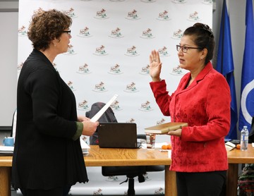 Rubi-Helen Shirley, Ward 9 Trustee - Fort Chipewyan officially sworn in during Organizational Meeting 